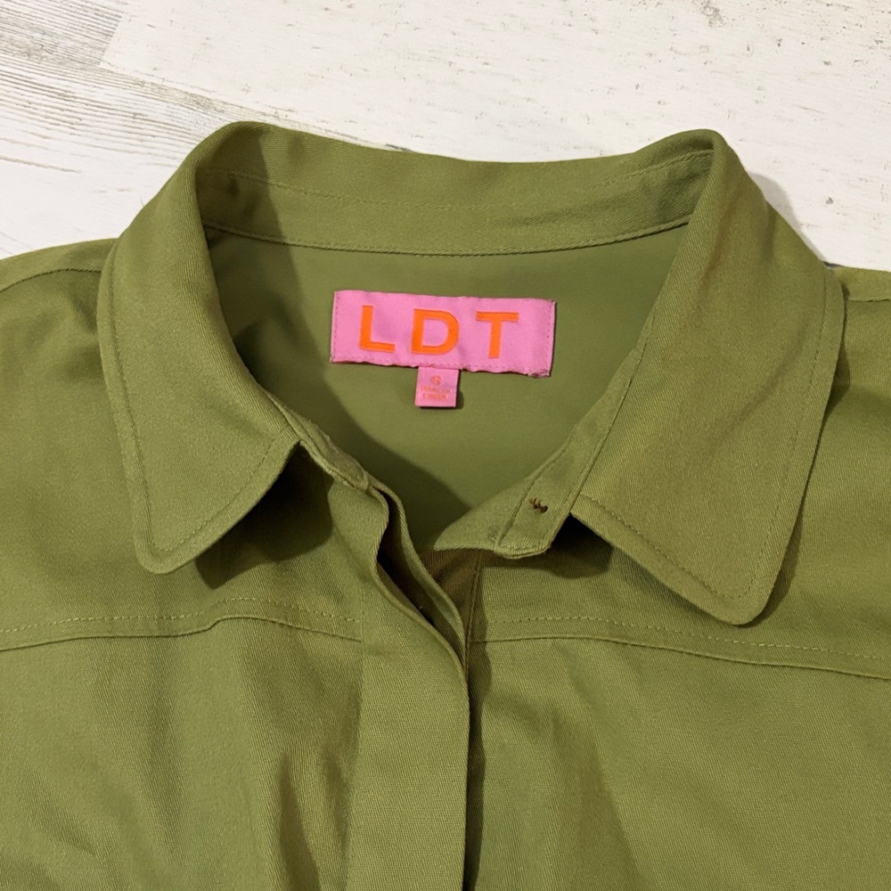 LDT Dax Tie Waist Button Down Sheath Shirt Dress Size 6 - Picture 6 of 12